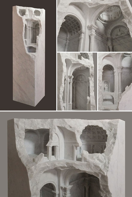 大理石でミニチュア古代建築を再現するイギリスの彫刻家 - New's World