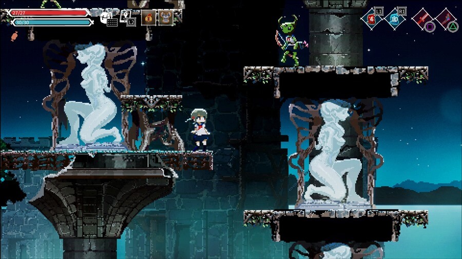 「Lost Ruins」(ロスト ルーインズ)クリアレビュー 異世界転移したJKが魔王を倒すため奮闘するメトロイドヴァニア