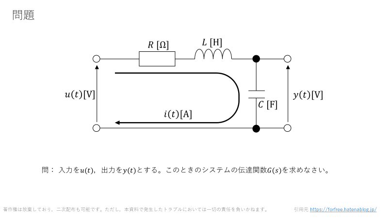 手計算：RLC回路の電圧に関するラプラス変換 - 制御工学