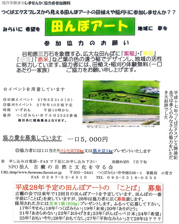 田んぼアートご案内2015 田んぼアートご案内2015
