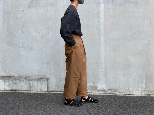 日本製 2ウェイ NEAT コットンリネン ワイド 44 - スラックス