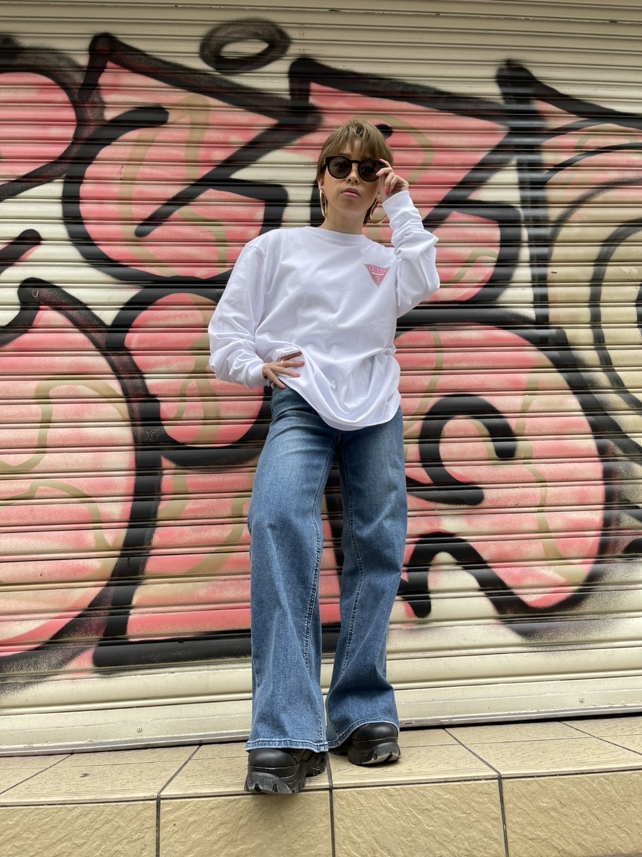 深瀬着用 GUESS×atmos×badmood デニムジャケット