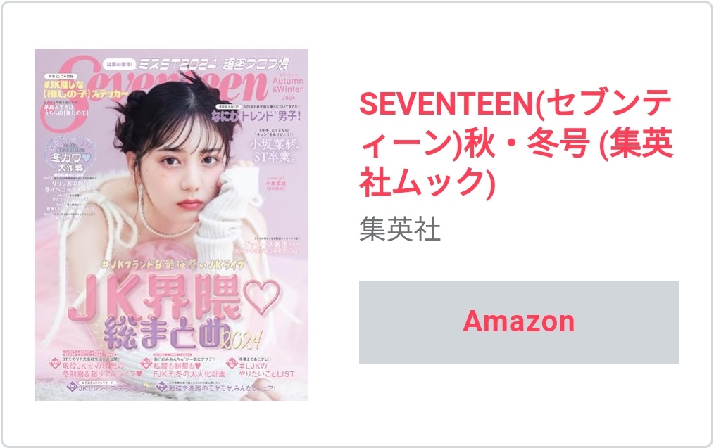 seventeen秋冬号＠こざかな表紙
