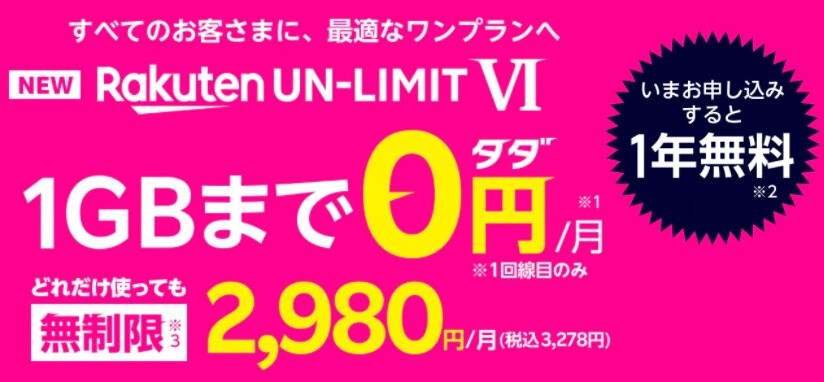 Rakuten UN-LIMIT Ⅵ Rakuten UN-LIMIT Ⅵ