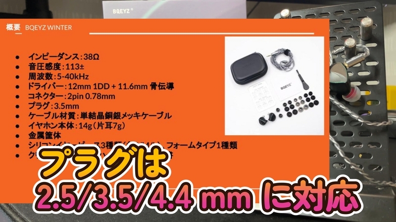 BQEYZ WINTER ＋専用バランスケーブル（BQEYZ WINTER うるさい 4.4mm 