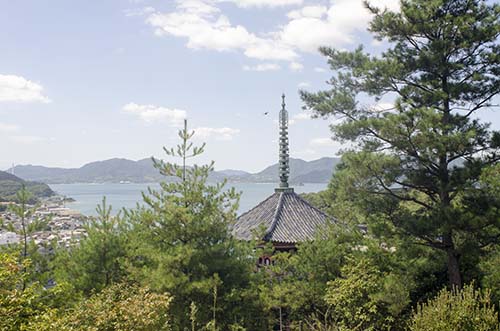 山道からの向上寺三重塔