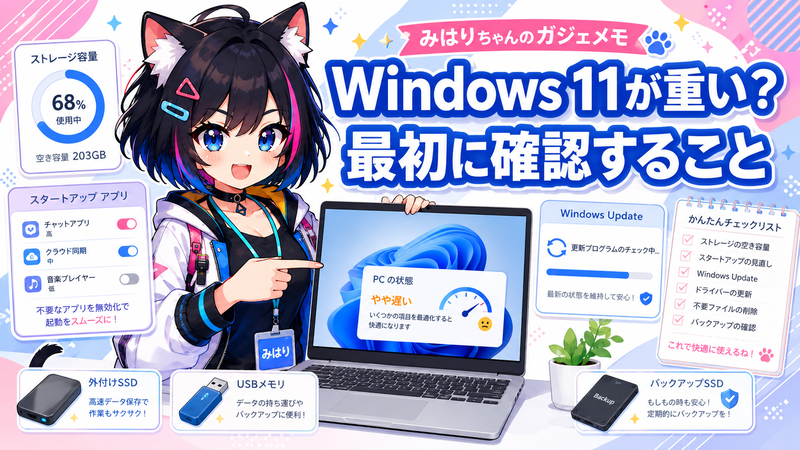 Windows 11が重いときの確認ポイント|初心者向けに安全な対処法を解説