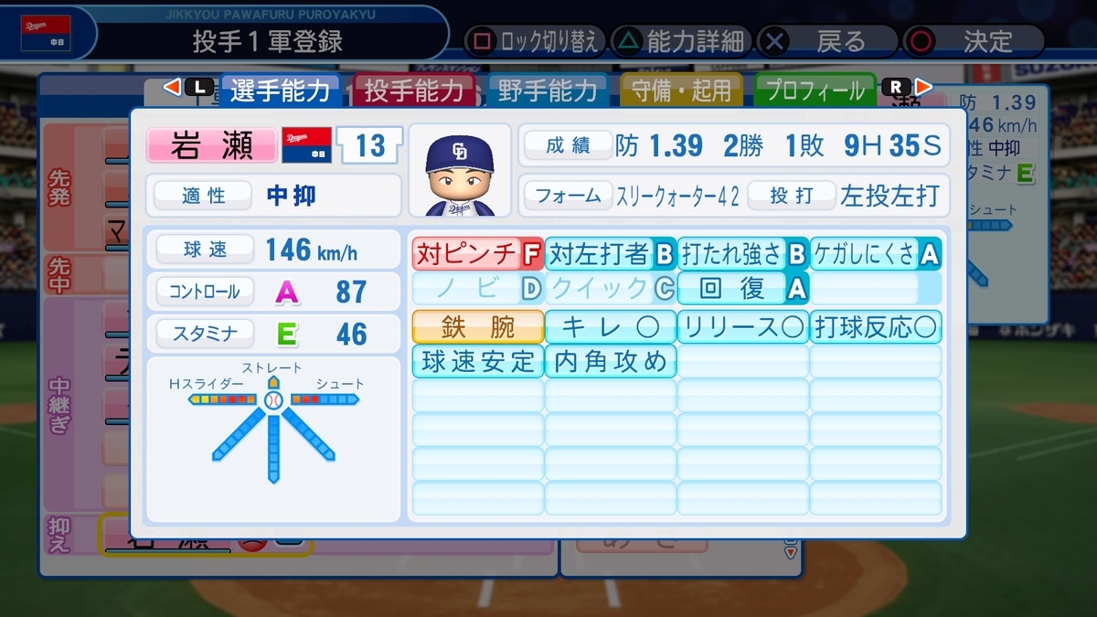 岩瀬仁紀 中日 パワナンバー パワプロ18 パワプロ村