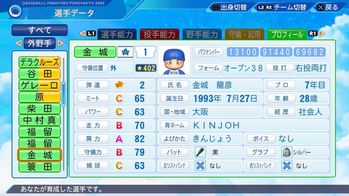 金城龍彦選手　使用スパイク 金城龍彦選手 使用スパイク