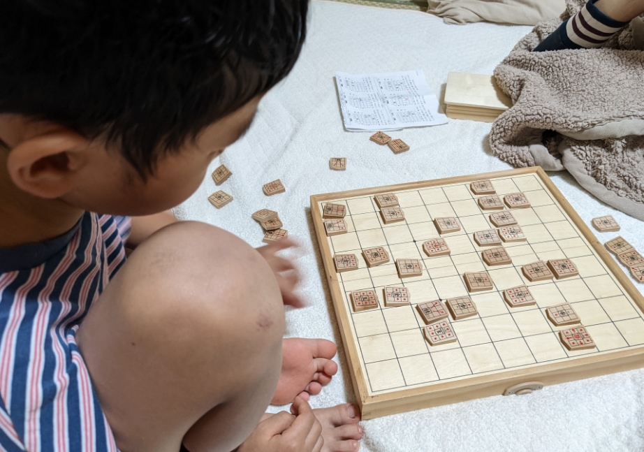 以前は寝る前に将棋を楽しんでいた息子