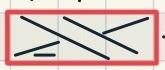 右上２目と１目の交差(下側が裏目)の編み図