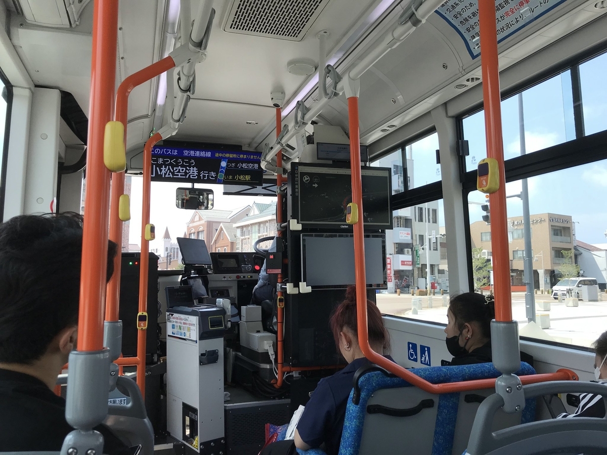 自動運転EVバスの車内の様子