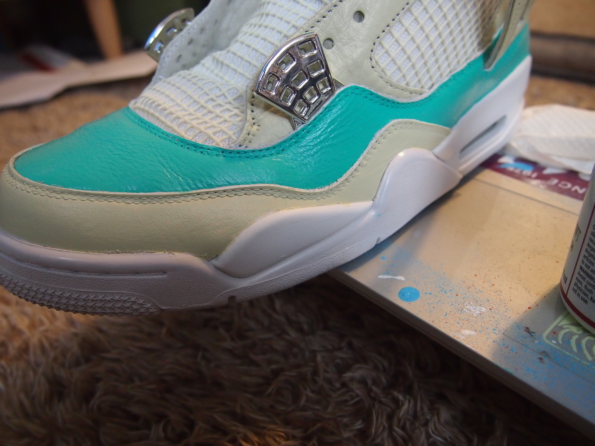No.9 NIKE Air Jordan 4 Tiffany custom⑥ - スニーカーカスタム記