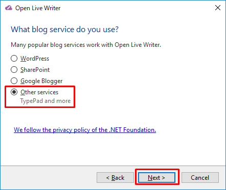 OpenLiveWriter インストール