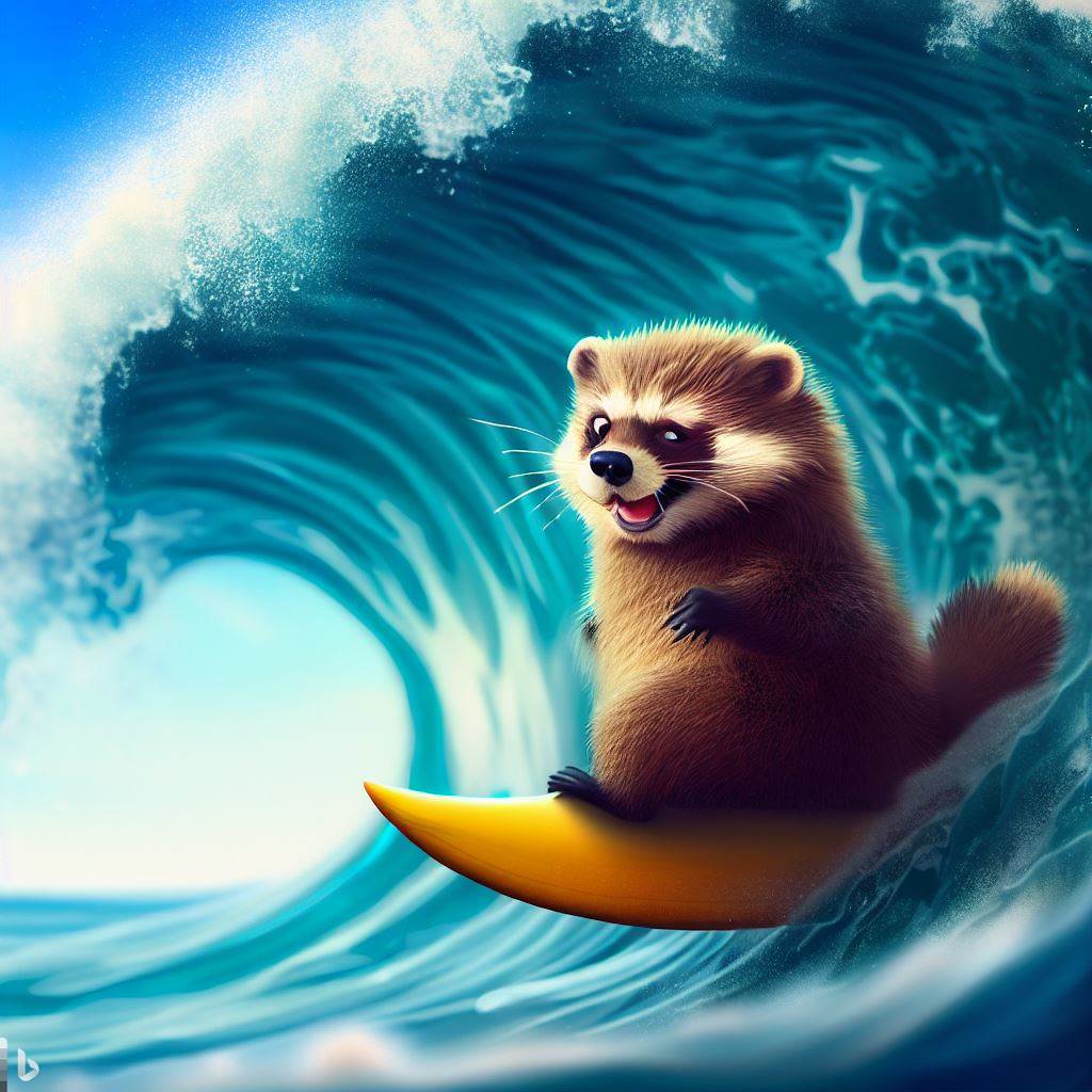 Surfing Tanuki