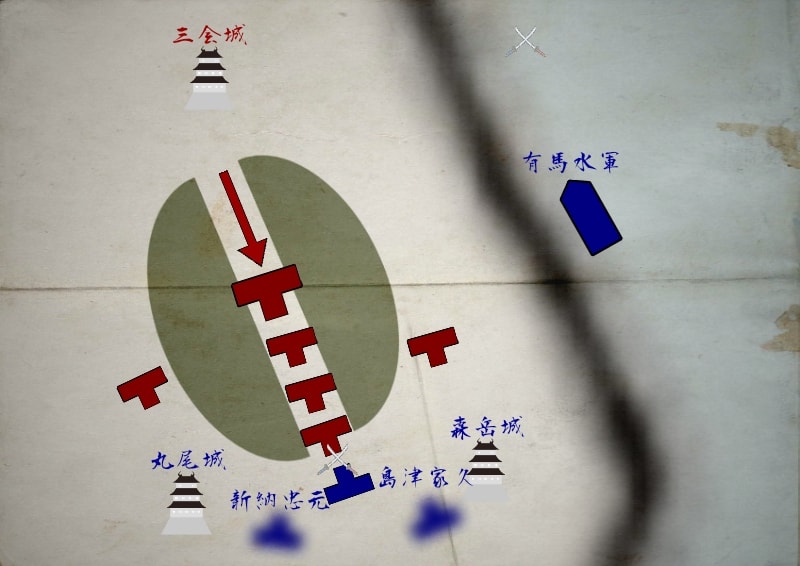 反転、反撃をする島津軍先鋒