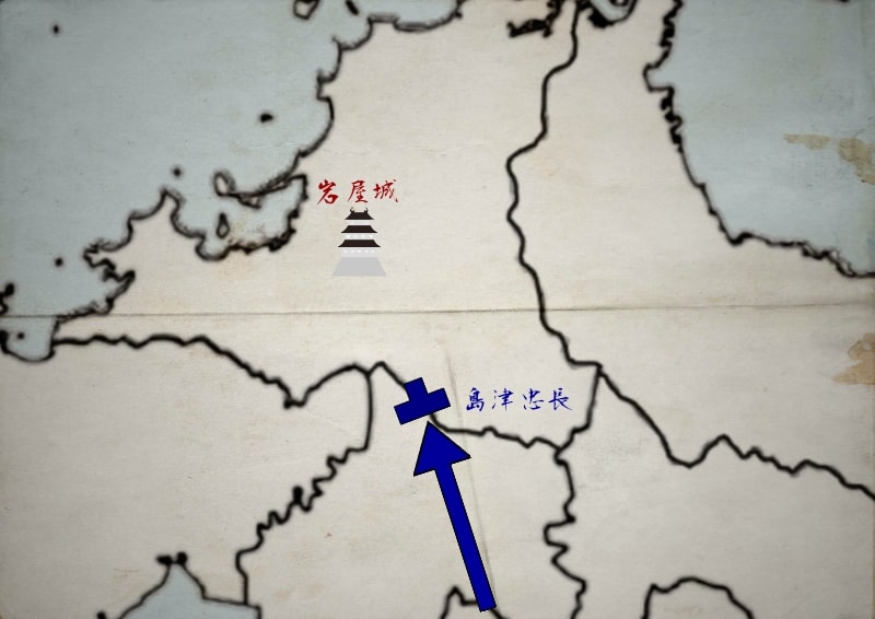 岩屋城に進軍する島津忠長