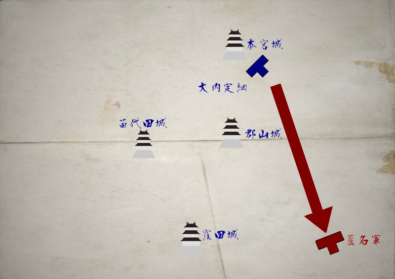 蘆名軍を撃退する大内定綱