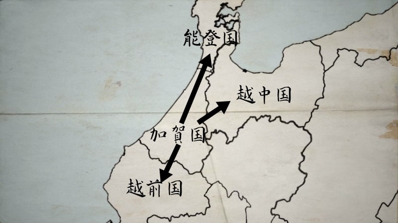 北陸まで広がる一向一揆