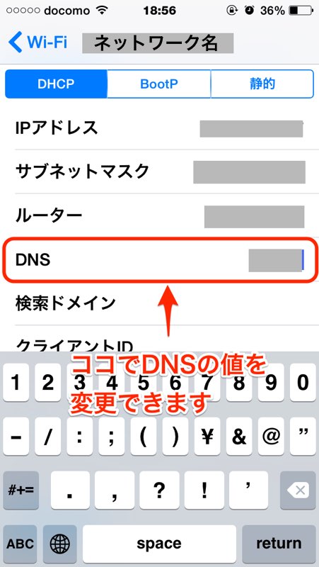 iPhone iPad DNS設定 04 iPhone アイフォン アイホン iPad アイパッド DNS 確認 設定 変更
