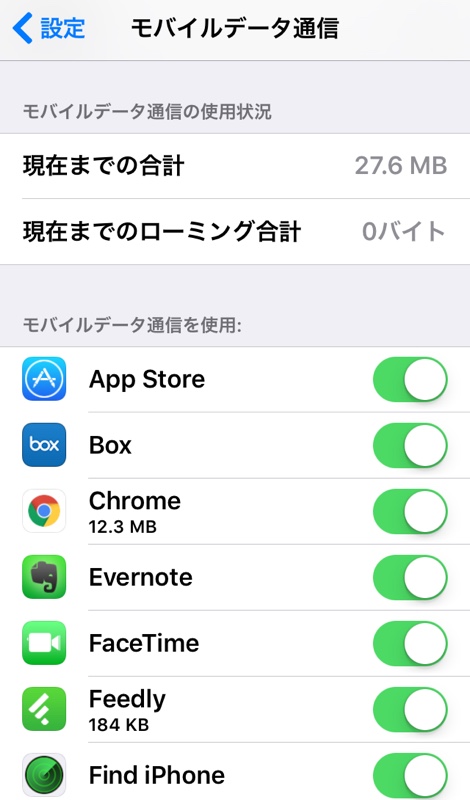 iPhoneのモバイルデータ通信量をチェック iPhone iPad アイフォン アイホン アイパッド モバイルデータ通信量 チェック 確認 設定
