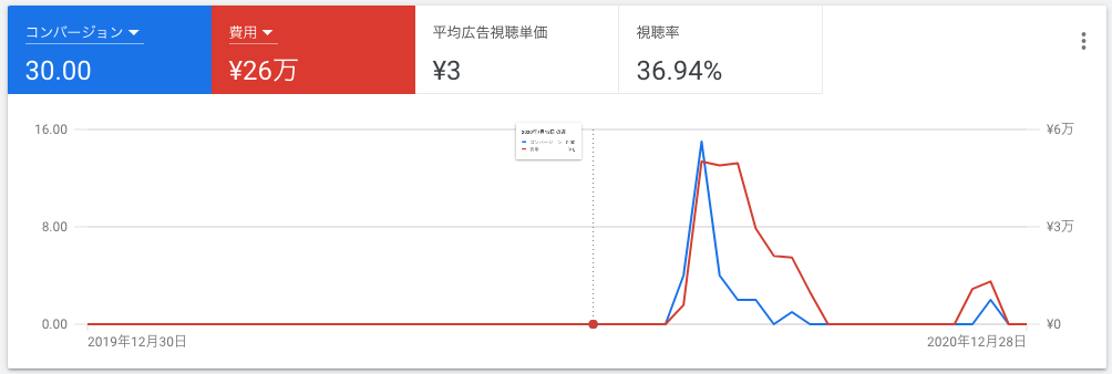 YouTube広告の配信結果