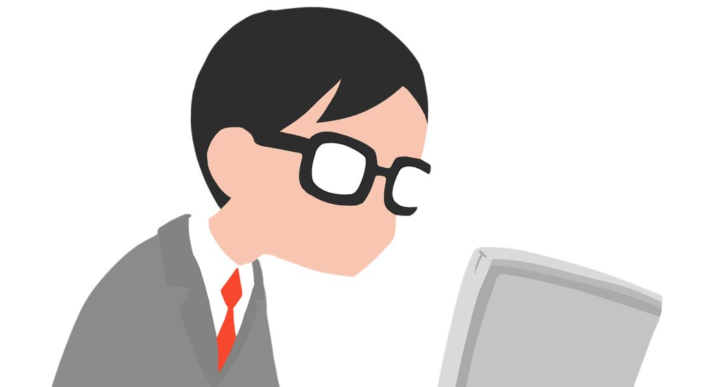 眼鏡をかけたまじめなサラリーマン
