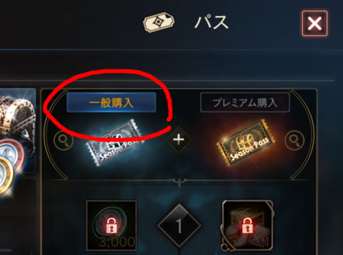 シーズンパス購入