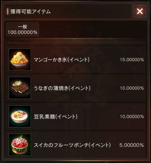 滋養食箱確率