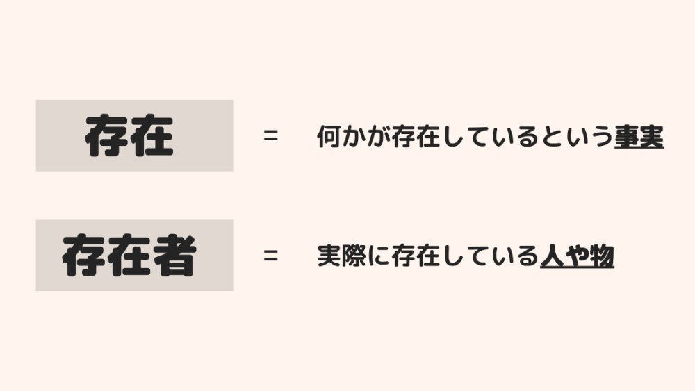 「存在」と「存在者」の違い