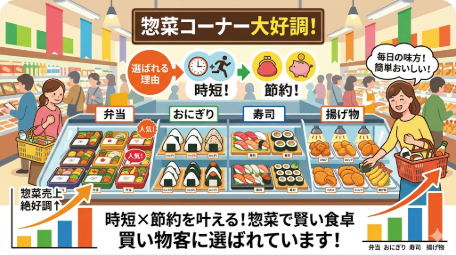 惣菜部門の好調要因をまとめた図解