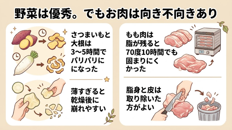 さつまいもや大根を乾燥させるイメージ画像