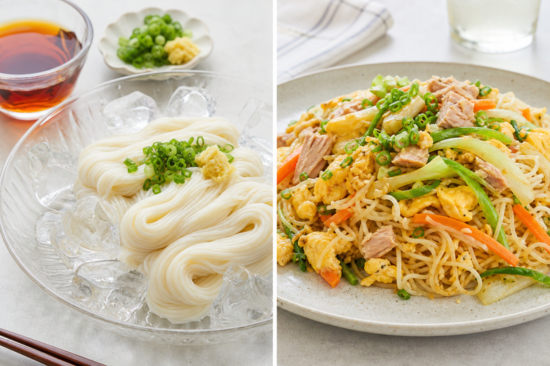 冷やし生そうめんとそうめんチャンプルーのイメージ