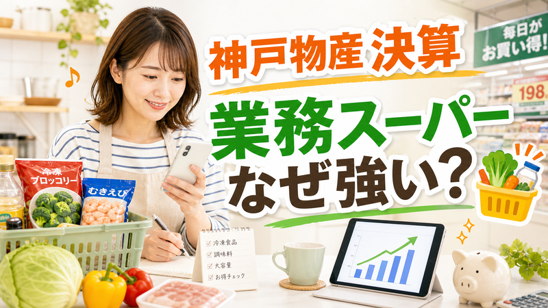 神戸物産の2026年中間決算と業務スーパーの強さを解説するアイキャッチ画像