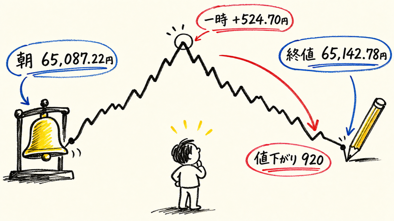 日経平均が一時524円高から126円安へ戻した9月9日の値動き