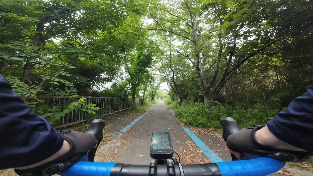 JR西笠田駅手前の自転車道