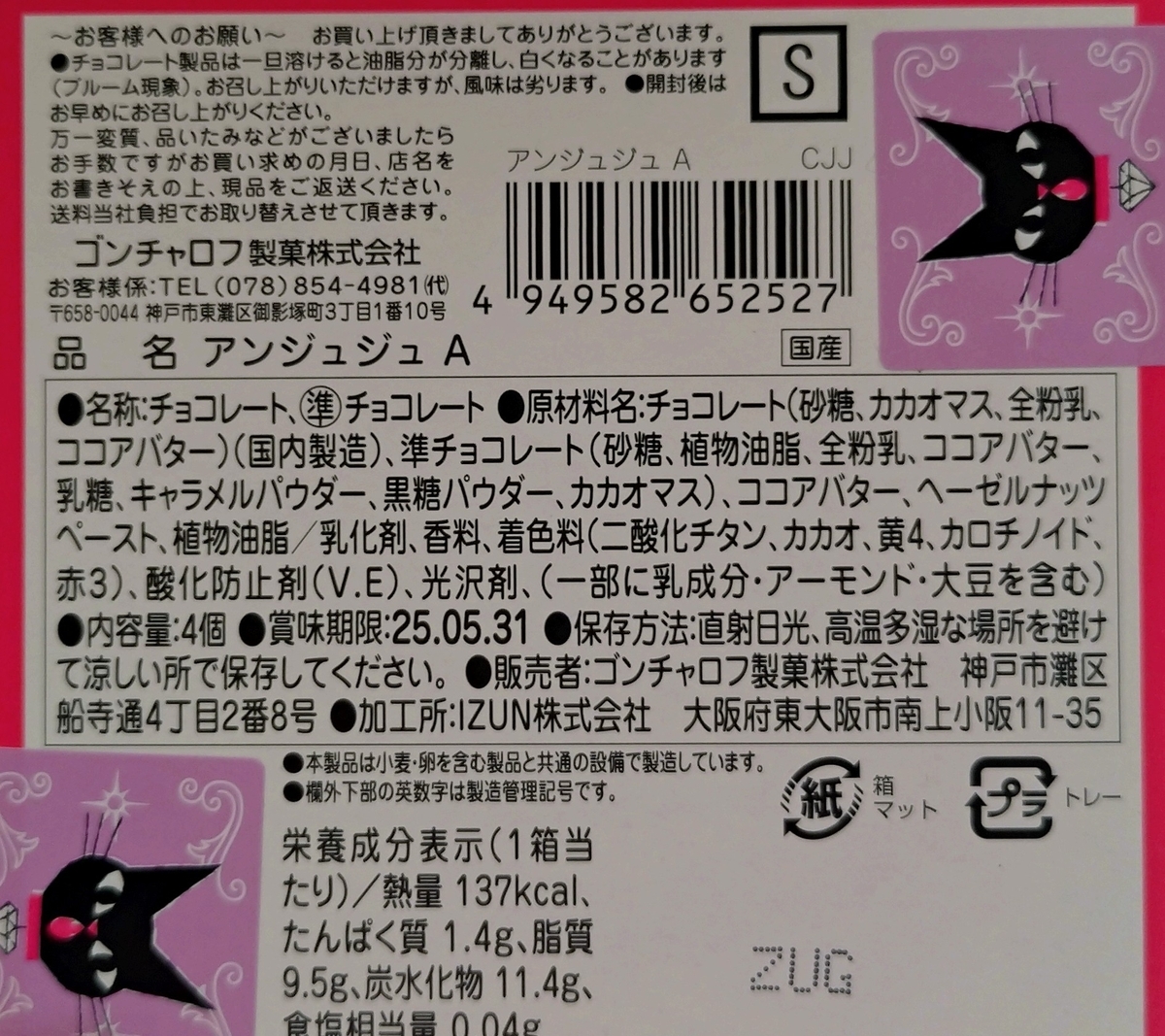 ゴンチャロフのアンジュジュは可愛い【バレンタイン/お酒不使用