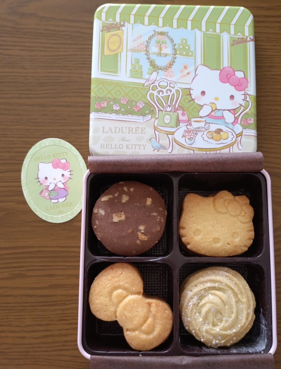 レア♥LADUREE ハローキティ クッキーセット 限定ステッカー付き】ハローキティ サブレ12枚入り ｜ラデュレ