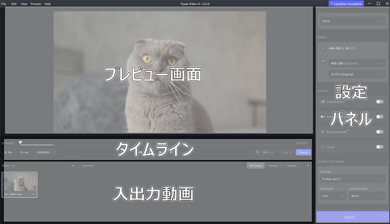 topaz video enhance ai 画面