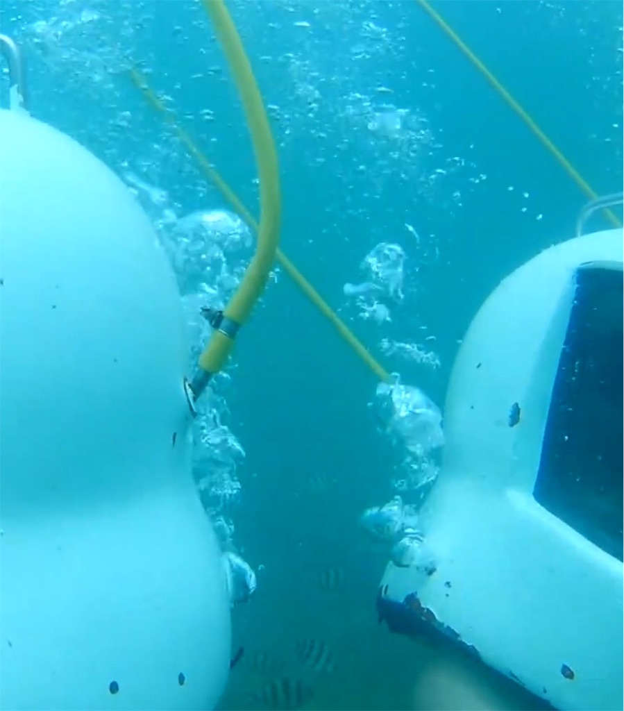 f:id:IMURUTA:20180517232042j:image コタキナバルで海底歩行(シーウォーキング)している