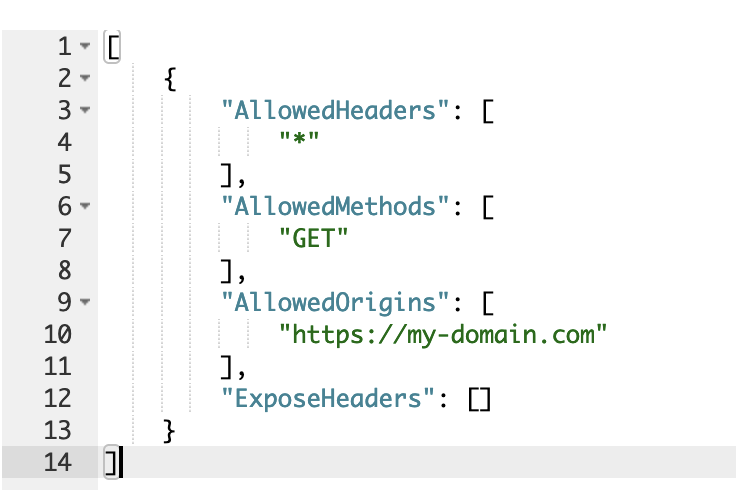 S3バケットのCORS設定