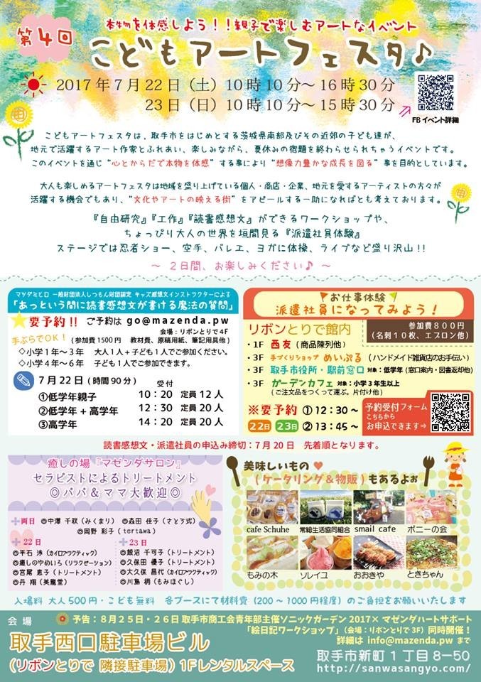 こどもアートフェスタ17 取手 しつもんで響きあう