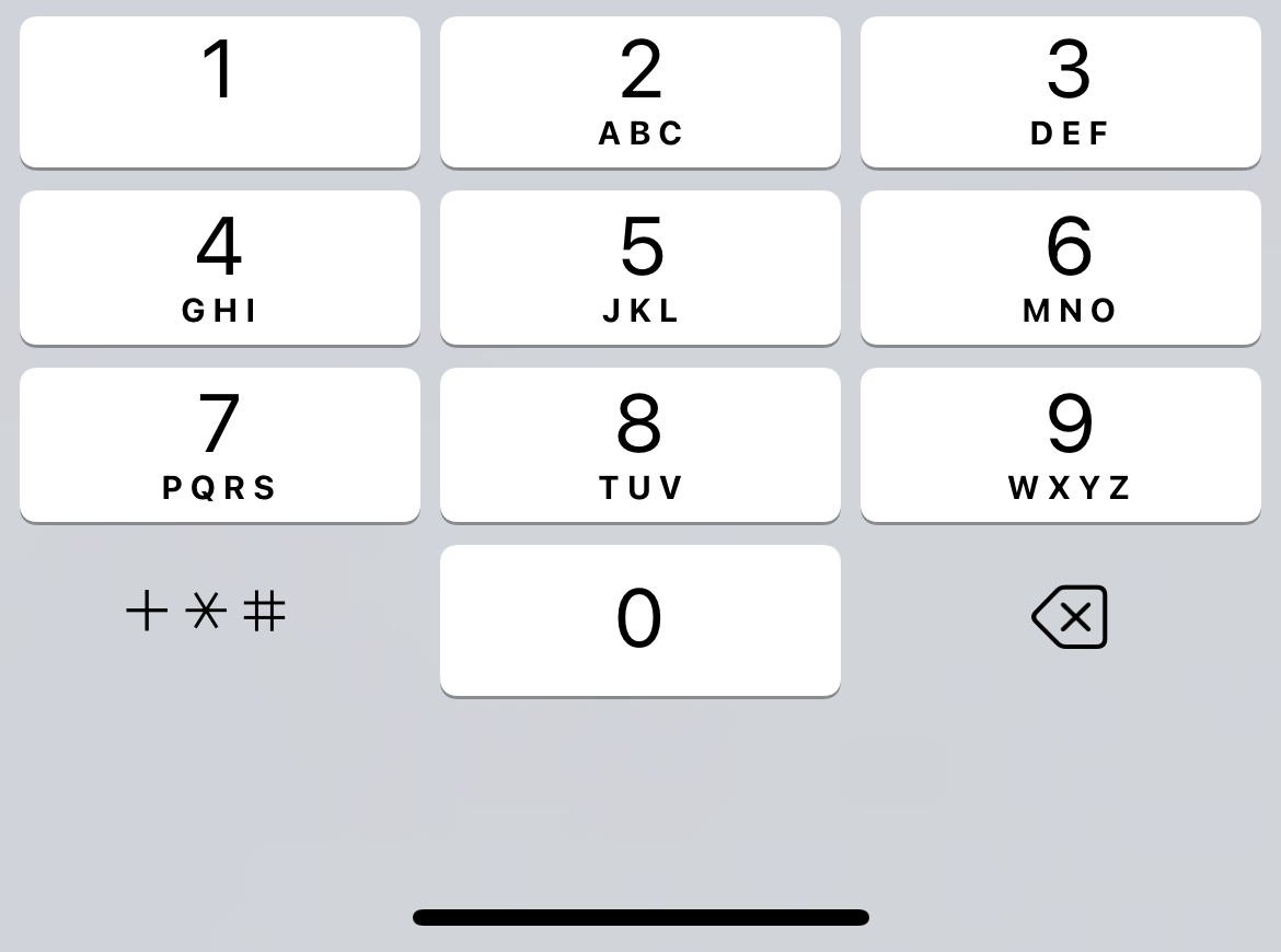 iOS phone-pad