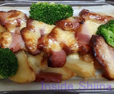 ベーコンとポテトのチーズ焼き