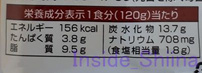 新宿中村屋プチハヤシ（ビーフ）栄養成分表示