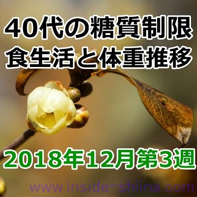 40代の糖質制限2018年12月第3週