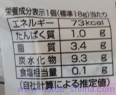 ミニストップ 濃厚バターバウムクーヘン栄養成分表示