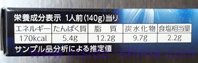 青の洞窟2種のチーズのカルボナーラ栄養成分表示