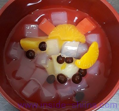 朝からフルーツみつ豆見た目