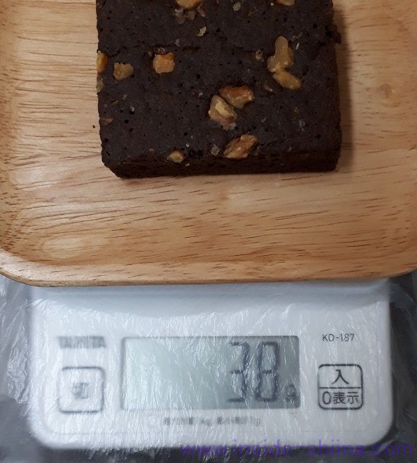 酒チョコレートブラウニー 雪国れんが 重量